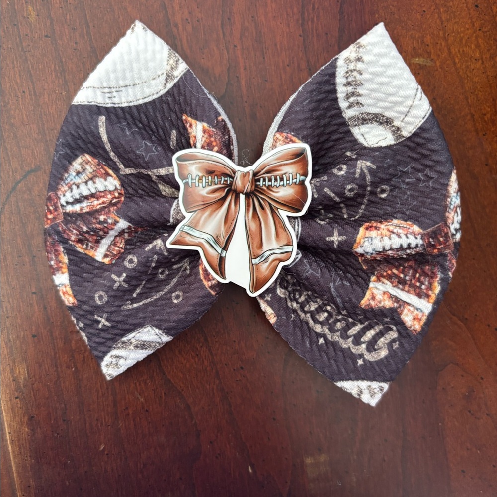 Football-Themed Kids Hair Bow